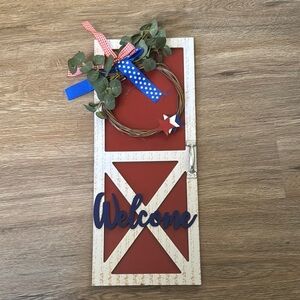 Rustic Welcome Barn Door Wall Decor